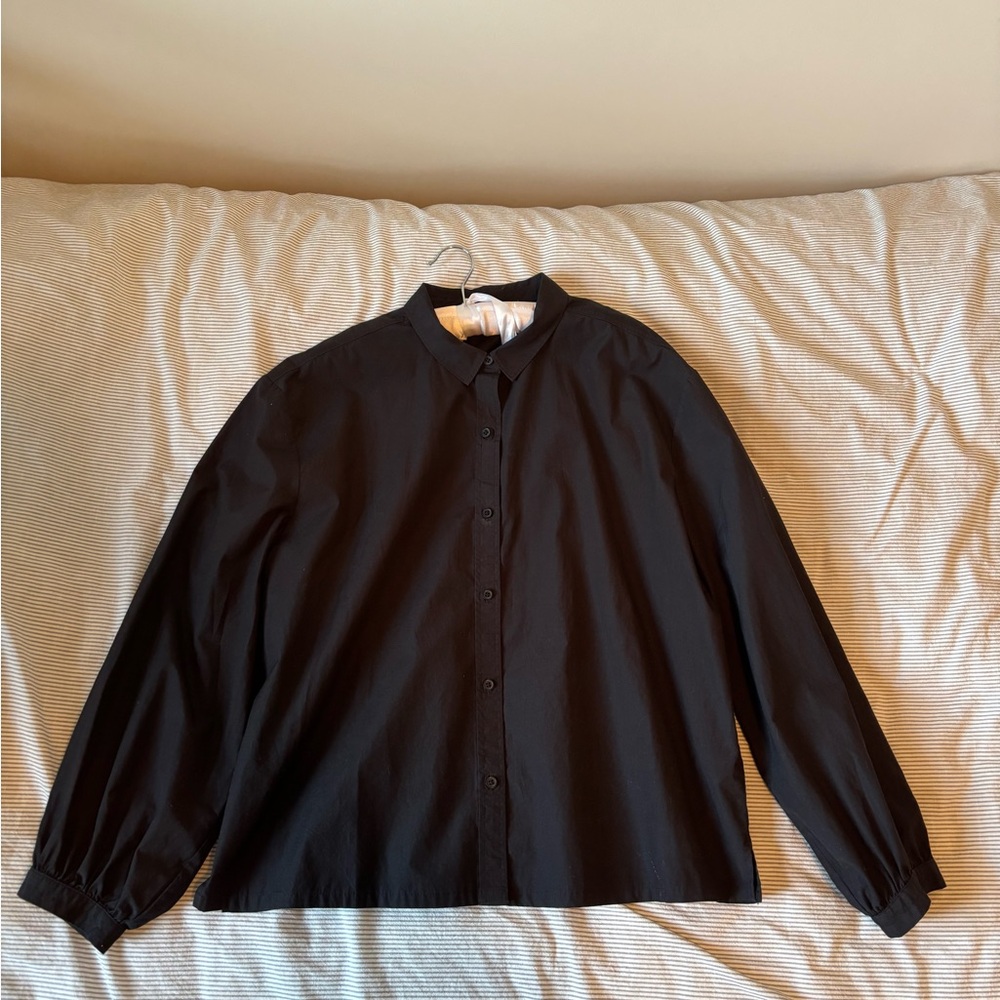 *New with Tags* Everlane Organic Cotton Prep Shirt, Black, Size 14